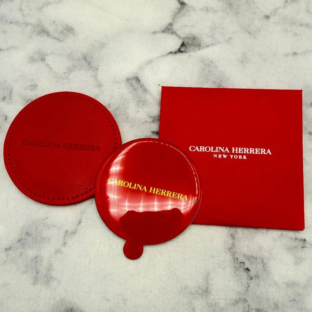 Carolina Herrera Beauty Gift Set-Red Pouch, Good Girl,Lipstick,Mirror-4pc-NEW